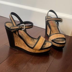 Prada cork wedge size 7